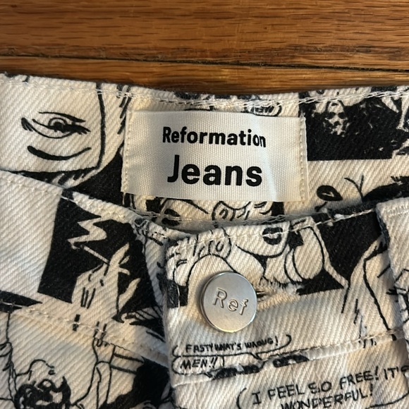 Reformation Jeans, high rise, long, newsprint. Women’s US size 28. Never worn - Picture 4 of 5